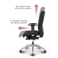 Terox Profi Bürostuhl Stoff Schwarz SH 48-60cm Lieferung montiert