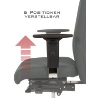 Terox Profi Bürostuhl Stoff Schwarz SH 48-60cm Lieferung montiert