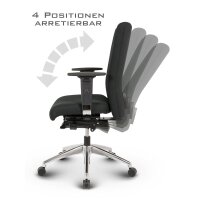 Terox Profi Bürostuhl Stoff Schwarz SH 54-66cm Lieferung zerlegt