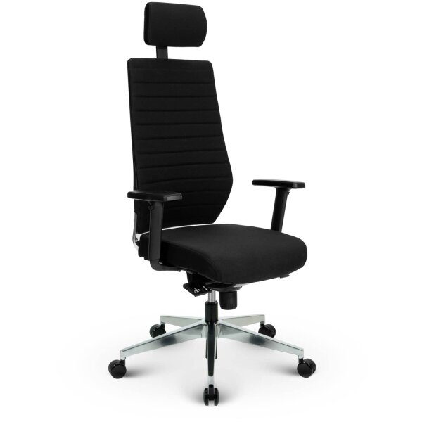 V1301 Profi+ Chefsessel Stoff Schwarz SH 45-55cm Lieferung montiert