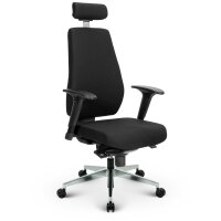 V1404 Profi+ Chefsessel Stoff Schwarz SH 44-57cm Lieferung montiert
