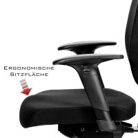 V1404 Profi+ Chefsessel Stoff Schwarz SH 50-63cm Lieferung montiert