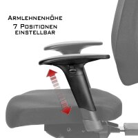 V1404 Profi+ Chefsessel Stoff Schwarz SH 50-63cm Lieferung montiert