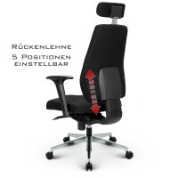 V1404 Profi+ Chefsessel Stoff Schwarz SH 50-63cm Lieferung montiert