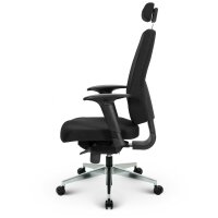 V1404 Profi+ Chefsessel Stoff Schwarz SH 50-63cm Lieferung montiert