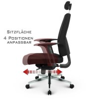 V1404 Profi+ Chefsessel Stoff Schwarz SH 50-63cm Lieferung montiert