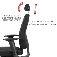 V1404 Profi+ Chefsessel Stoff Schwarz SH 50-63cm Lieferung zerlegt