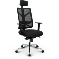 V1801 Profi+ Chefsessel Stoff Schwarz SH 47-59cm Lieferung montiert