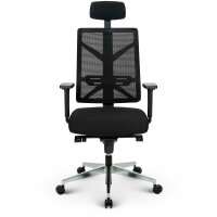 V1801 Profi+ Chefsessel Stoff Schwarz SH 47-59cm Lieferung montiert