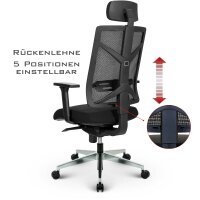 V1801 Profi+ Chefsessel Stoff Schwarz SH 47-59cm Lieferung montiert
