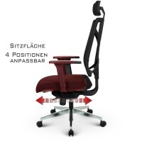 V1801 Profi+ Chefsessel Stoff Schwarz SH 53-65cm Lieferung zerlegt