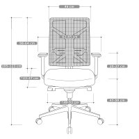 V1801 Profi+ Bürostuhl Stoff/Mesh Schwarz SH 47-59cm Lieferung montiert