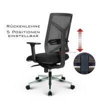 V1801 Profi+ Bürostuhl Stoff/Mesh Schwarz SH 47-59cm Lieferung montiert