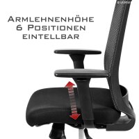 Tanda Profi Bürostuhl Stoff/Mesh Schwarz SH 49-61cm Lieferung zerlegt