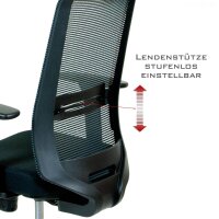 Tanda Profi Bürostuhl Stoff/Mesh Schwarz SH 49-61cm Lieferung zerlegt