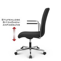 V1610 Konferenzstuhl Stoff Schwarz SH 44-56cm Lieferung montiert