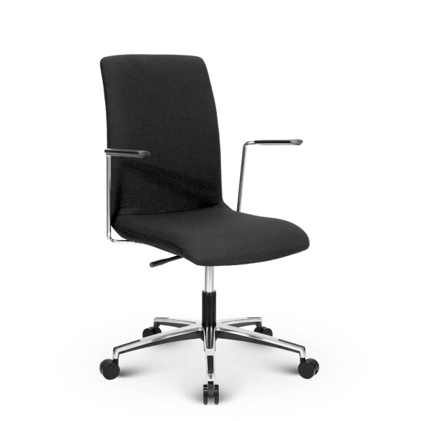 V1610 Konferenzstuhl Stoff Schwarz SH 44-56cm Lieferung zerlegt