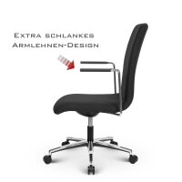 V1610 Konferenzstuhl Stoff Schwarz SH 44-56cm Lieferung zerlegt