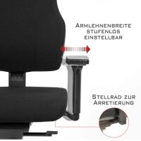 Naros Profi+ Bürostuhl Stoff Schwarz SH 48-60cm Lieferung montiert