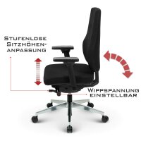 Naros Profi+ Bürostuhl Stoff Schwarz SH 54-66cm Lieferung zerlegt